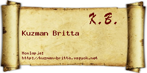 Kuzman Britta névjegykártya